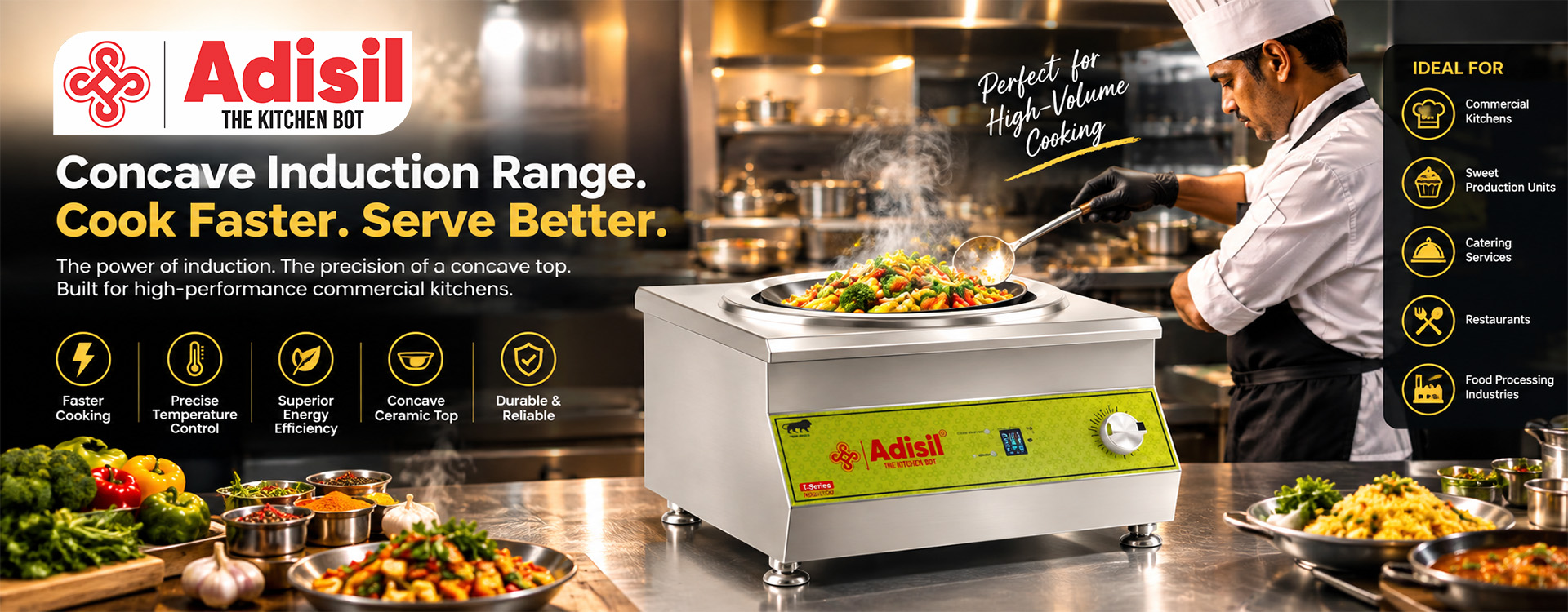 Adisil Concave Induction Range
